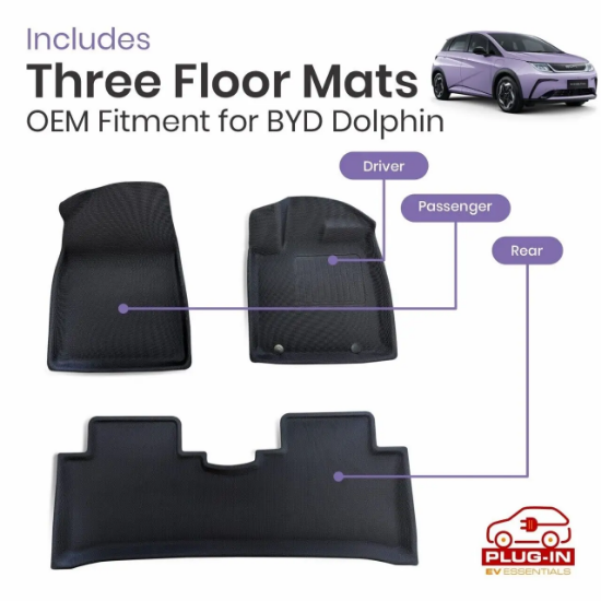 Picture of BYD Dolphin Floor Mats 3D XPE All Weather Liner Non-Slip Rubber