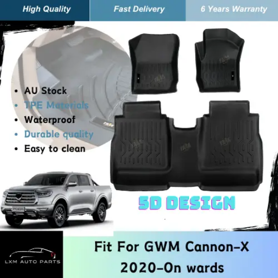Picture of 5D TPE Car Floor Mats for GWM Cannon-X 2020-Onwards+ Waterproof Heavy Duty