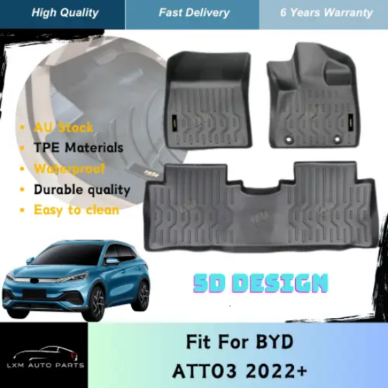 Picture of 5D TPE Premium Car Floor Mats for BYD Atto 3 2022-2024 All Weather Heavy Duty
