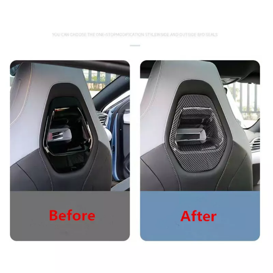 Picture of Carbon Fiber 2X Rear Seat Decorative Cover Trim For BYD SEAL EV 2023 2024 2025