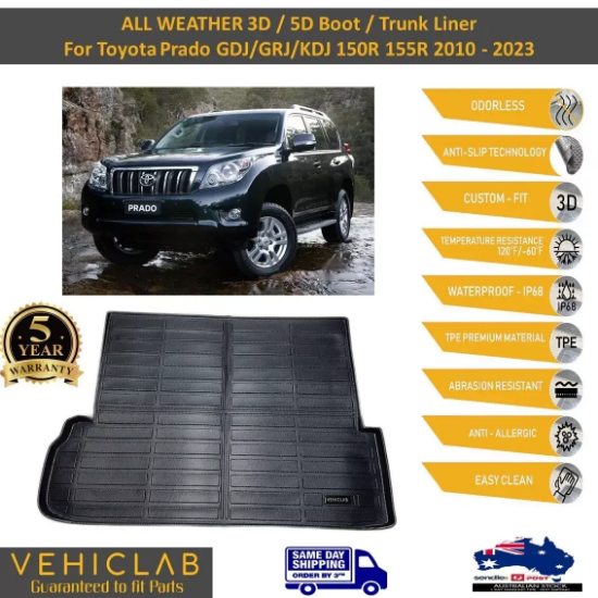 Picture of 3D All Weather Car Boot Liner Mat for Toyota Prado GDJ/GRJ/KDJ 150/155 2010-2024