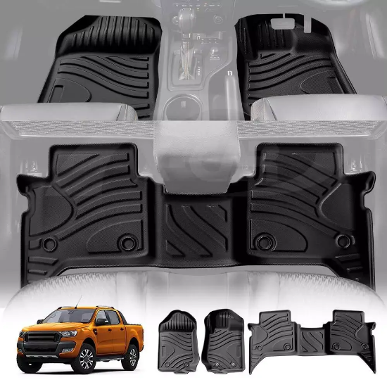 Picture of All Weather Car Floor Mats Carpet for Ford Ranger PX PX2 PX3 Dual Cab 2011-2021