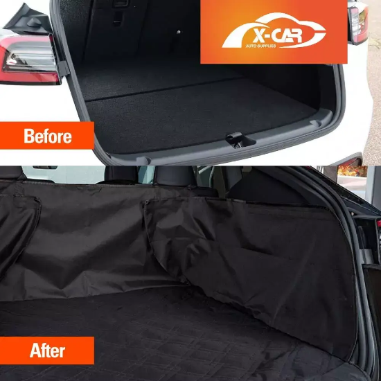 Picture of Tesla Model Y Rear Trunk Cargo Liner Pet Dog Mat Rear Seat Back Cover Non-Slip
