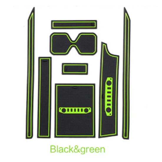 Picture of Fits Suzuki Jimny 2019-2023 Gate Slot Mat Cup Holder Pad Door Groove Mats-Green