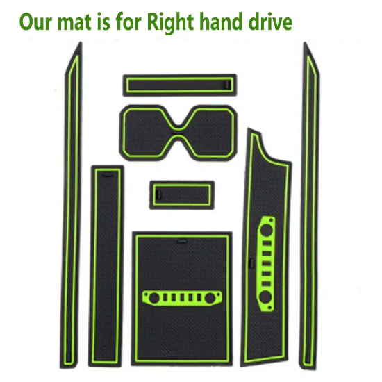 Picture of Green Non Slip Door Gate Slot Mat Groove Rubber Pads For Suzuki Jimny 2019-2023
