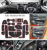 Picture of Red Non-slip Inner Gate Slot Mat Cup Pads fits Nissan Navara NP300 D23 2015-2019