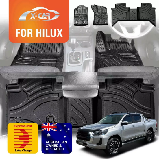 Picture of All Weather Car Floor Mats Carpet Liner for Toyota Hilux Dual Cab Auto 2016-2025