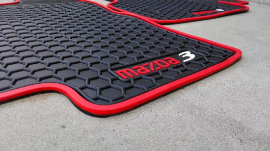 Picture of Waterproof Rubber Floor Mats Tailor Made for Mazda 3 Hatch Sedan 2014 - 2019 Red
