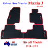 Picture of Waterproof Rubber Floor Mats Tailor Made for Mazda 3 Hatch Sedan 2014 - 2019 Red